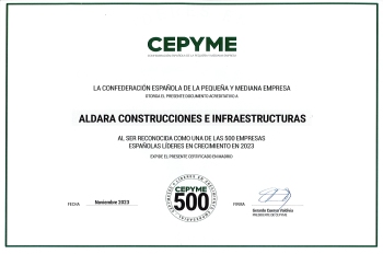 ALDARA SELECTED AS CEPYME500 COMPANY 2023
