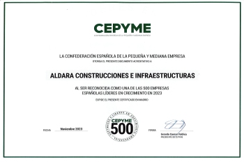 ALDARA SELECCIONADA COMO EMPRESA CEPYME500 2023